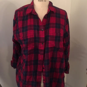Madewell- Long Sleeve Red Plaid Button Down